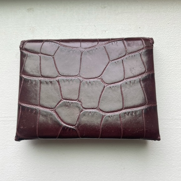 Tory Burch Parker Croc Embossed Leather Card Case - Picture 4 of 7